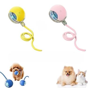 Imagem de Conjunto de brinquedos para gatos - Conjunto de brinquedos inteligentes de 2/3 peças Brinquedos interativos adequados para gatos adultos e gatinhos Alivia o estresse (Amarelo + Rosa（Kit 2）)