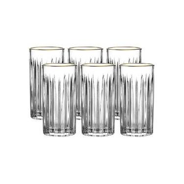 Imagem de Jogo de copos altos cristal Ecológico borda dourada L?Hermitage Soho 390ml 6 peças