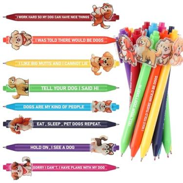Imagem de Geyoga Conjunto de 24 canetas divertidas para amantes de cães, presentes para mãe e dono com frase engraçada, presentes fofos para mães de animais de estimação, veterinárias, donos de animais de
