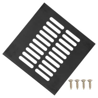 Imagem de PATIKIL Capa de ventilação de porta de 15 x 15 cm, capa de ventilação de grade de alumínio com parafusos de montagem para porta de teto de armário de guarda-roupa, preta