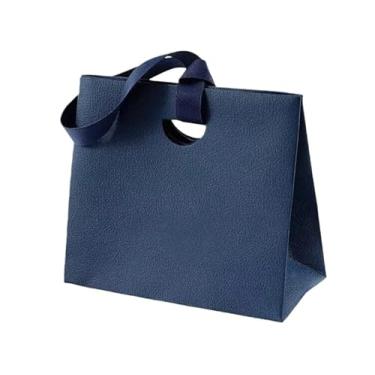 Imagem de Bolsa de presente pequena com alças, embalagem de presente para crianças, festa de feliz aniversário, chá de bebê, qualquer celebração e festival (azul)