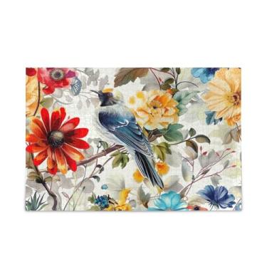 Imagem de WELLDAY Quebra-cabeça flor com pássaros coloridos 500 peças grande jogo de arte para adultos adolescentes