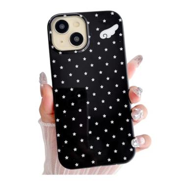 Imagem de Weonmov Capa para iPhone 13/iPhone 14/iPhone 15,5 cm, estampa de asas de anjo, capa rígida de proteção à prova de choque para mulheres e homens de 6,1 polegadas - preta