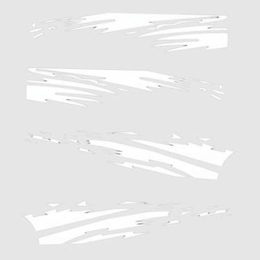 Imagem de predolo Conjunto de 4 adesivos impermeáveis ​​para capô, instalação rápida, adesivos estilosos para carros, portas de motorhomes, caminhões e SUVs, Branco