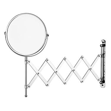 Imagem de LMJYU Espelho de maquilhagem, espelho de maquilhagem, espelho de maquilhagem de parede, espelho de maquilhagem de casa de banho, espelho de beleza retrátil de alta definição dupla face para casa hotel