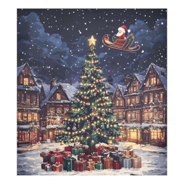 Imagem de STAYTOP Capa magnética para máquina de lavar louça, árvore de Natal, 58 x 66 cm, capa decorativa para geladeira para porta da frente, adesivo magnético para máquina de lavar, painel de geladeira