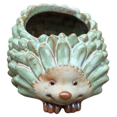 Imagem de zmgmsmh Vaso de flores de desenho animado para ouriço e suculentas com orifício de drenagem, suporte de suculentas, lindo vaso em forma de ouriço, decoração de casa para plantas suculentas pequenas