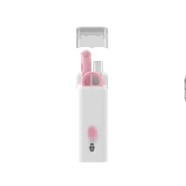 Imagem de Escova de Limpeza Multifuncional 7 em 1 para Teclado, Fones de Ouvido e Dispositivos Eletrônicos, Plástico ABS, 12x4,5x3cm, 80g, com Spray e Removedor de Teclas