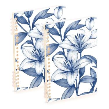 Imagem de Burbuja Cadernos com nome, papel pautado universitário A5 com 60 folhas, fichário para escritório, 2 unidades