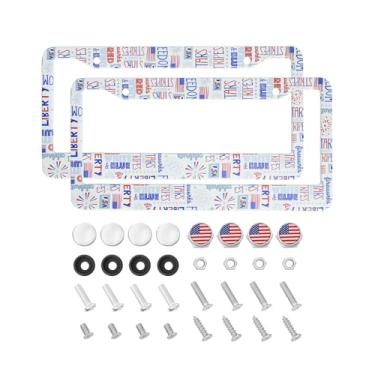 Imagem de HIBEYO Moldura para placa de carro Nissan Pacote com 2 - Ajuste personalizado para Altima, Rogue, Sentra, Murano, Maxima, 30,5 x 15,2 cm Capa de placa de metal frontal e traseira com impressões