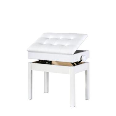 Imagem de Banqueta Branca, Banco p/ Piano, Teclado Yamaha, Casio, Roland, Faziol