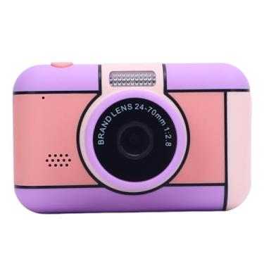 Imagem de Acouto Câmera Digital de 32 MP, Câmera Dupla Frontal e Traseira, Tela IPS de 2,4 Polegadas Com Flash LED Com Detecção Automática, para Meninos, Meninas, Fotografia, Presente para (PURPLE)