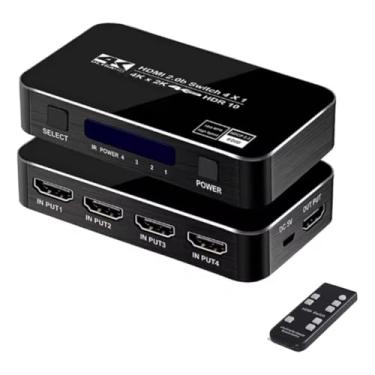 Imagem de Chaveador Hdmi 2.0 4k 4x1 Com Extrator De Audio Arc 4k