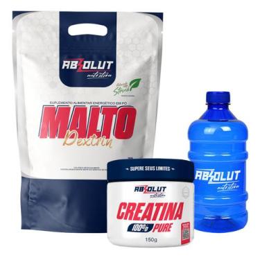 Imagem de Maltodextrina 1kg + Creatina 150g + Galão de Água 1 Litro Academia - A