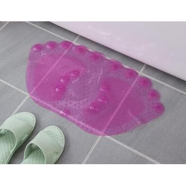 Imagem de Tapete Antiderrapante para Box Banheiro com Ventosas 40x70cm – Tapete de Chuveiro Massageador para Pés Segurança Antiescorregante (Rosa)