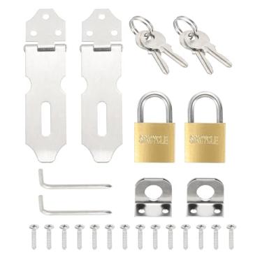 Imagem de PATIKIL 2 peças de ferrolho de cadeado de aço inoxidável, ferrolho de trava de 6 cm, trava deslizante para porta, fecho de segurança com parafusos para armário, jardim, quintal, galpão, armário