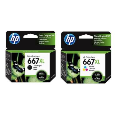 Imagem de Cartucho De Tinta Hp 667xl 667 3ym80l 3ym81a Deskjet 2776 Kit