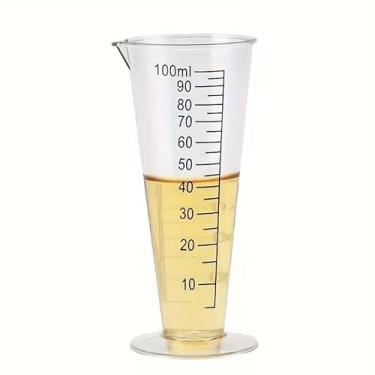 Imagem de Copo medidor transparente de 100 ml com escala, cilindro de polipropileno de grau alimentício para assar, cozinhar, chá com leite e café - Ferramenta de cozinha precisa com graduação de 10 ml para uso
