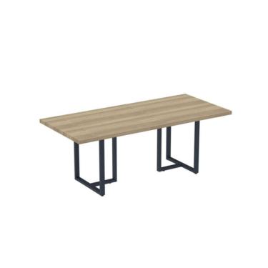 Imagem de Mesa Reunião Retangular 2000x900mm Pe40tub Noce Naturalle-azul Delrei