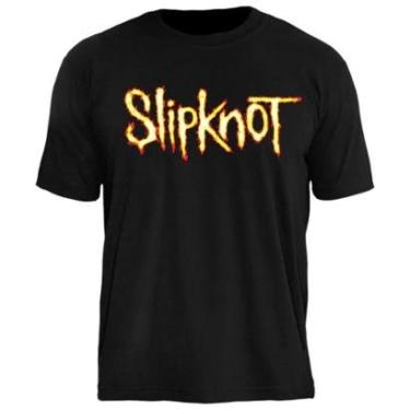 Imagem de Camiseta de Banda Stamp Slipknot em Algodão manga Curta Gola Redonda-Unissex