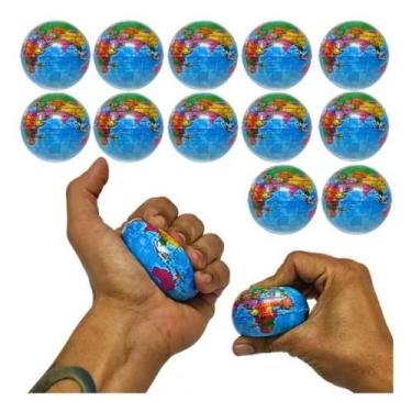 Imagem de 24x Bola Macia Fisioterapia Anti Stress Massagem Mapa Mundial Globo - 