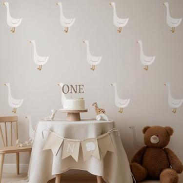 Imagem de astrkiz 10 adesivos de parede Silly Goose Adesivos de parede Peel and Stick, decoração de berçário de ganso para sala de jogos