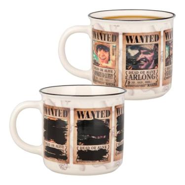 Imagem de Paladone One Piece Wanted Chapéu de palha piratas caneca que muda de calor 350 ml, mercadoria de anime oficialmente licenciada, xícara de café para bebidas quentes, chá, chocolate quente, presente