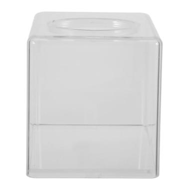 Imagem de VOSAREA Capa quadrada de acrílico transparente para lenços de papel higiênico elegante para banheiro, cozinha, quarto, escritório, design moderno para limpeza fácil e decoração chique, espaços