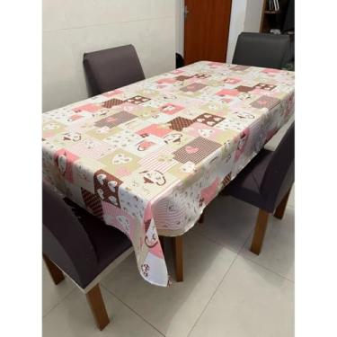 Imagem de Toalha de Mesa Oxford para 4 6 e 8 Cadeiras – Decoração Cozinha Festa e Jantar (Bules Rosa,6 lugares 2,00 x 1,45 metros)