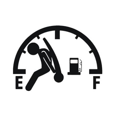 Imagem de Adesivo de vinil engraçado com tampa de tanque de combustível, adesivo vazio refletivo à prova d'água de alto consumo de gás/medidor de combustível, universal para carros, caminhões SUV (preto)