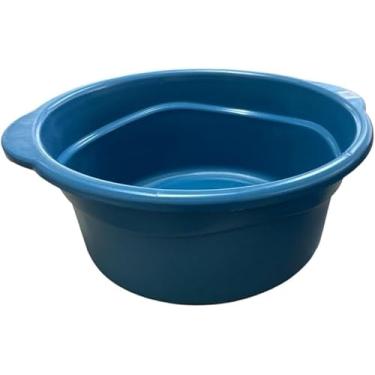 Imagem de Bacia Plástica Redonda 35L Azul Multiuso Resistente para Casa, Lavanderia e Limpeza