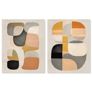 Imagem de Conjunto de 2 arte de parede de sala de estar com impressão em tela abstrata Soft Spot da Art Remedy, Gallery Wrapped, 61 x 76 cm