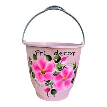 Imagem de Balde decorativo de 8 litros com alça, balde decorativo(Rosa)
