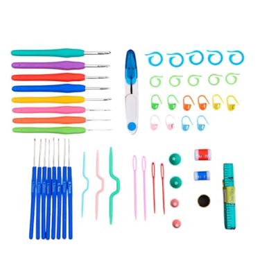 Imagem de Kit Agulhas Crochê Amigurumi Profissional 60 Peças Completo com Estojo (Multicolor)