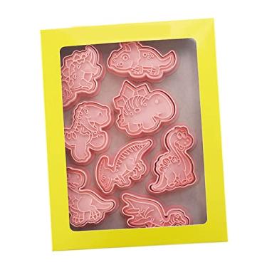 Imagem de Generic Molde de Cortador de Cozimento de Animais, Molde de Biscoito de Dinossauro para Bolos de Biscoitos, Cortador de Biscoito de Dinossauro 3D, Plástico de Qualidade Alimentar, Rosa, 8 X Molde de