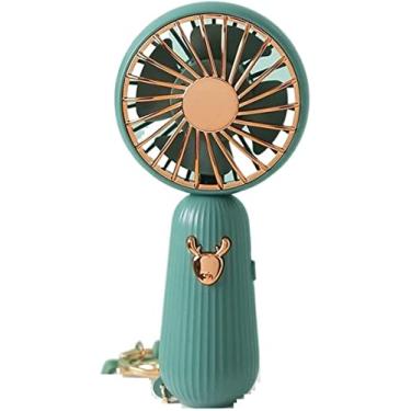 Imagem de AEWFRRV Mini ventilador portátil recarregável USB ventilador de mão portátil preguiçoso viagem temporária compras refrigerador de ar de refrigeração (cor: rosa) yubin1993 (cor: verde)