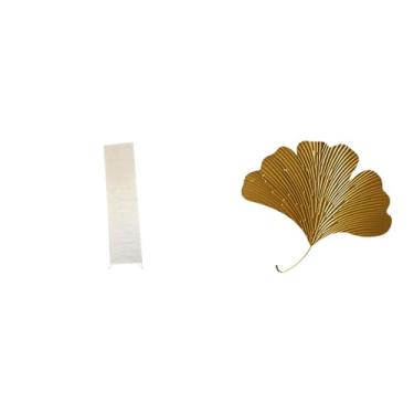 Imagem de Whtkoph Luminária de Chão com Cúpula em Formato de Folha de Ginkgo, Decoração Abstrata para Sala de Estar, Luminária de Chão em Ferro Forjado, Cobertura para