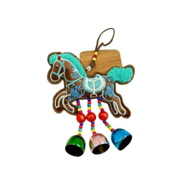 Imagem de shamjina Enfeite de cavalo para o Ano Chinês, pingente para espelho retrovisor de carro, tradicional de desenho animado para bolsa, para o Ano, Cavalo Correndo de Café, Sinos