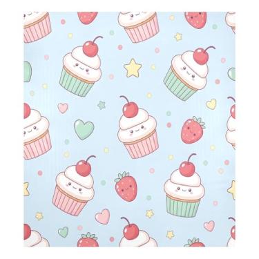 Imagem de Blueangle Capa magnética para lava-louças Cupcakes de Dia dos Namorados, decoração da capa frontal da máquina de lavar louça, adesivos de eletrodomésticos, adesivos de eletrodomésticos, 58 cm C x 66