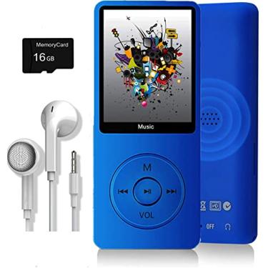 Imagem de MP3 Player, Music Player with 16GB Micro SD Card, Build-in Speaker/Photo/Video Play/FM Radio/Voice Recorder/E-Book Reader, Supports up to 128GB
