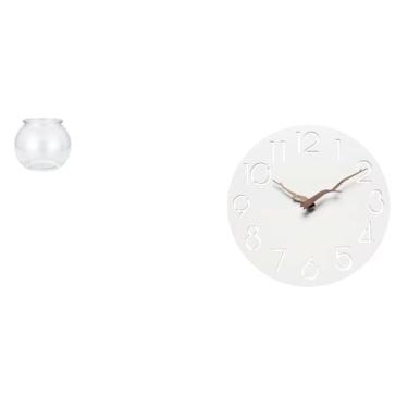 Imagem de Whtkoph Pequeno Aquário Transparente para Peixes Pequenos, Ornamento Redondo para Aquário, Tanque de Peixes, Vaso, Mesa, Escritório, Relógio de Parede, Fácil