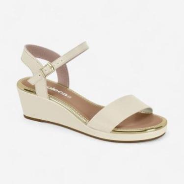 Imagem de Sandália Anabela Baixa Moleca Napa Off White-Feminino