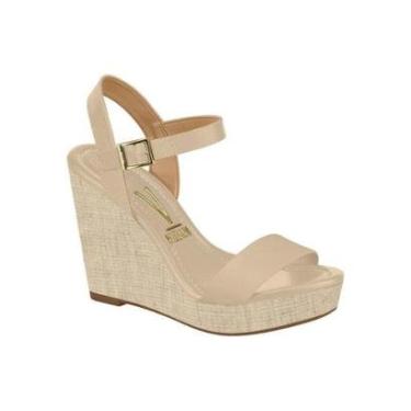 Imagem de Sandália Anabela Plataforma Feminina Vizzano 6283.2000 Bege 40-Feminino