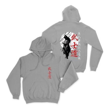Imagem de Moletom Canguru Unissex Espirito Samurai Japonês Streetwear Anime algo