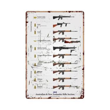 Imagem de Placa De Metal Vintage Com Tema De Pistola, Placa De Parede De Ferro P