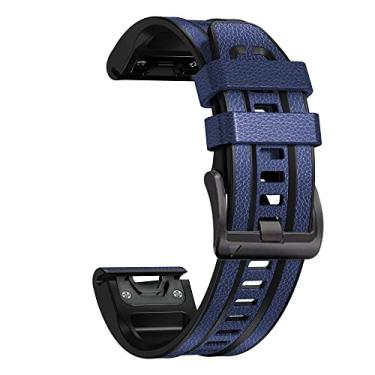 Imagem de QPDRNC 22 26mm QuickFit Padrão de Bambu Couro Pulseira de Silicone Para Garmin Fenix 7 7X 6 5 5X Plus/Epix Gen 2/Descent G1 Watcband Pulseira (Cor: B, Tamanho: 22mm Fenix 5 5Plus)
