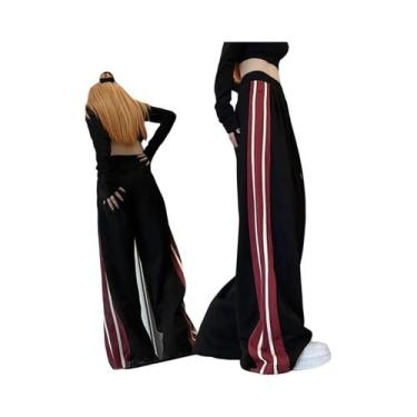 Imagem de Calças Jogger Femininas De Cintura Alta Com Pernas Retas, Estilo Hip H