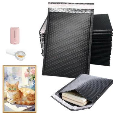 Imagem de 20 peças de envelopes de bolha de polietileno preto, 18 x 12 cm - envelopes de envio acolchoados para embalagens de pequenas empresas e suprimentos de correspondência, pequenos envelopes de bolha