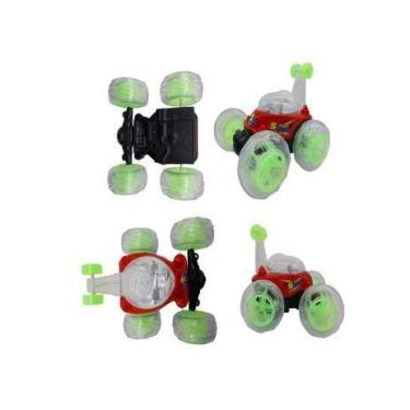 Imagem de Carrinho cambalhota carro com controle remoto gira 360 luz som roda gi