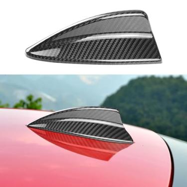 Imagem de Bilisin Compatível com antena de barbatana de tubarão de fibra de carbono para carro, acessórios de acabamento de base para BMW E82 E46 E90 E92 série 1/3 (preto)